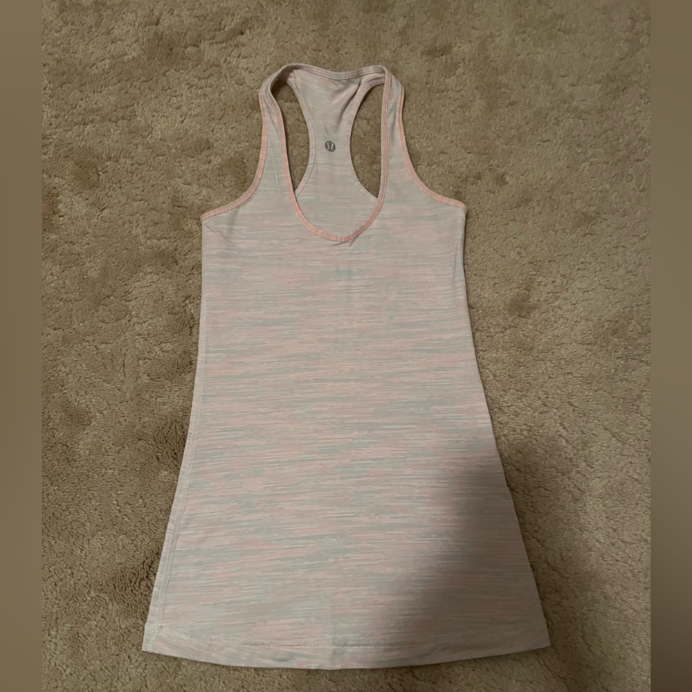 Pink and Gray Racerback Tank Top